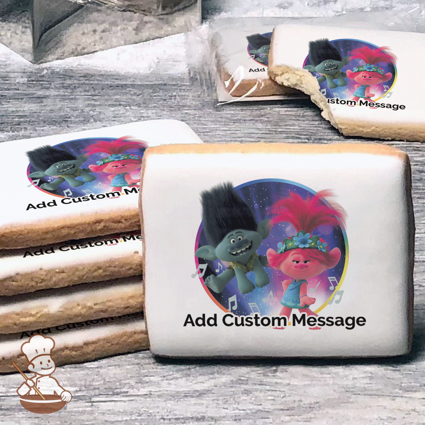 DreamWorks Trolls 2 Let's Dance! Custom Message Cookies (Rectangle)