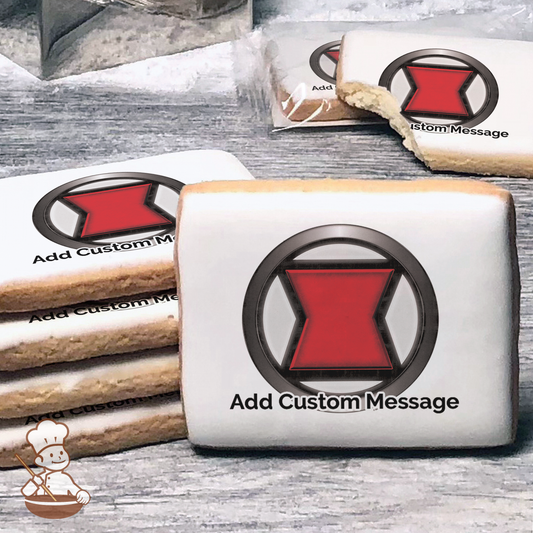 MARVEL Avengers Black Widow Icon Custom Message Cookies (Rectangle)