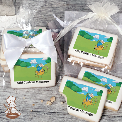 Adventure Time Finn and Jake Custom Message Cookies (Rectangle)
