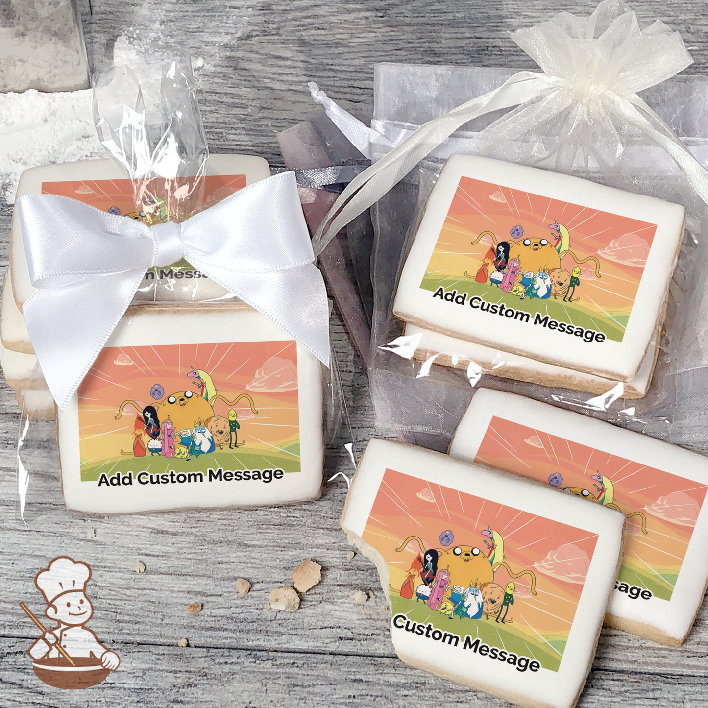 Adventure Time Land Of Ooo Custom Message Cookies (Rectangle)