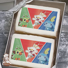 Load image into Gallery viewer, Pokemon Grass, Fire &amp; Water Cookie Gift Box (Rectangle)