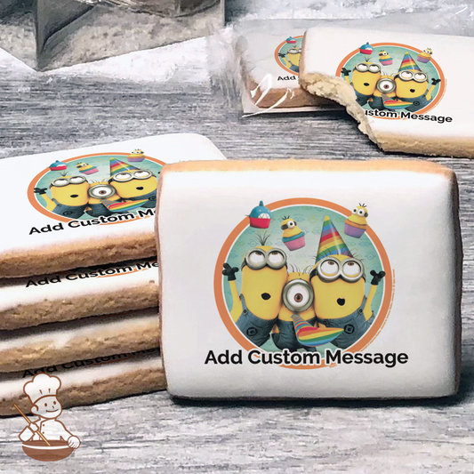 Despicable Me Party Time Custom Message Cookies (Rectangle)