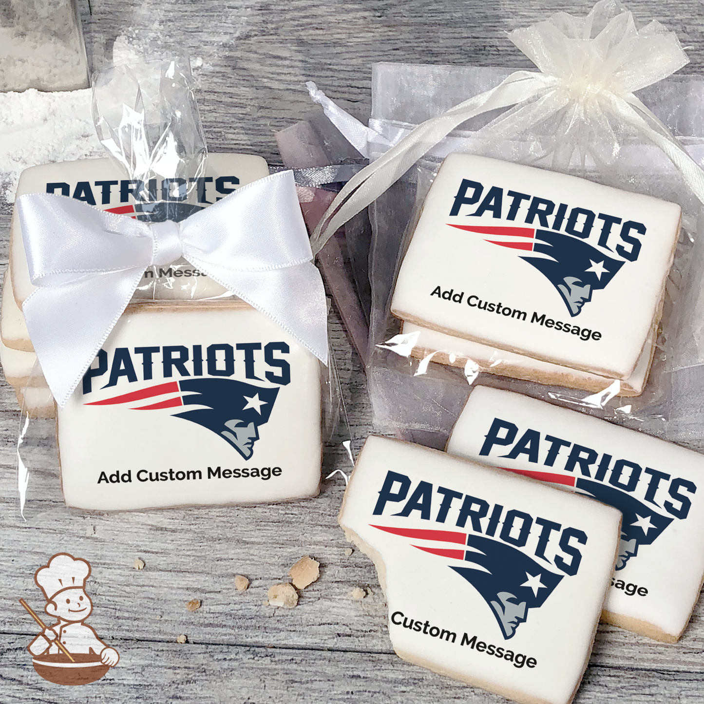 NFL New England Patriots Custom Message Cookies (Rectangle)