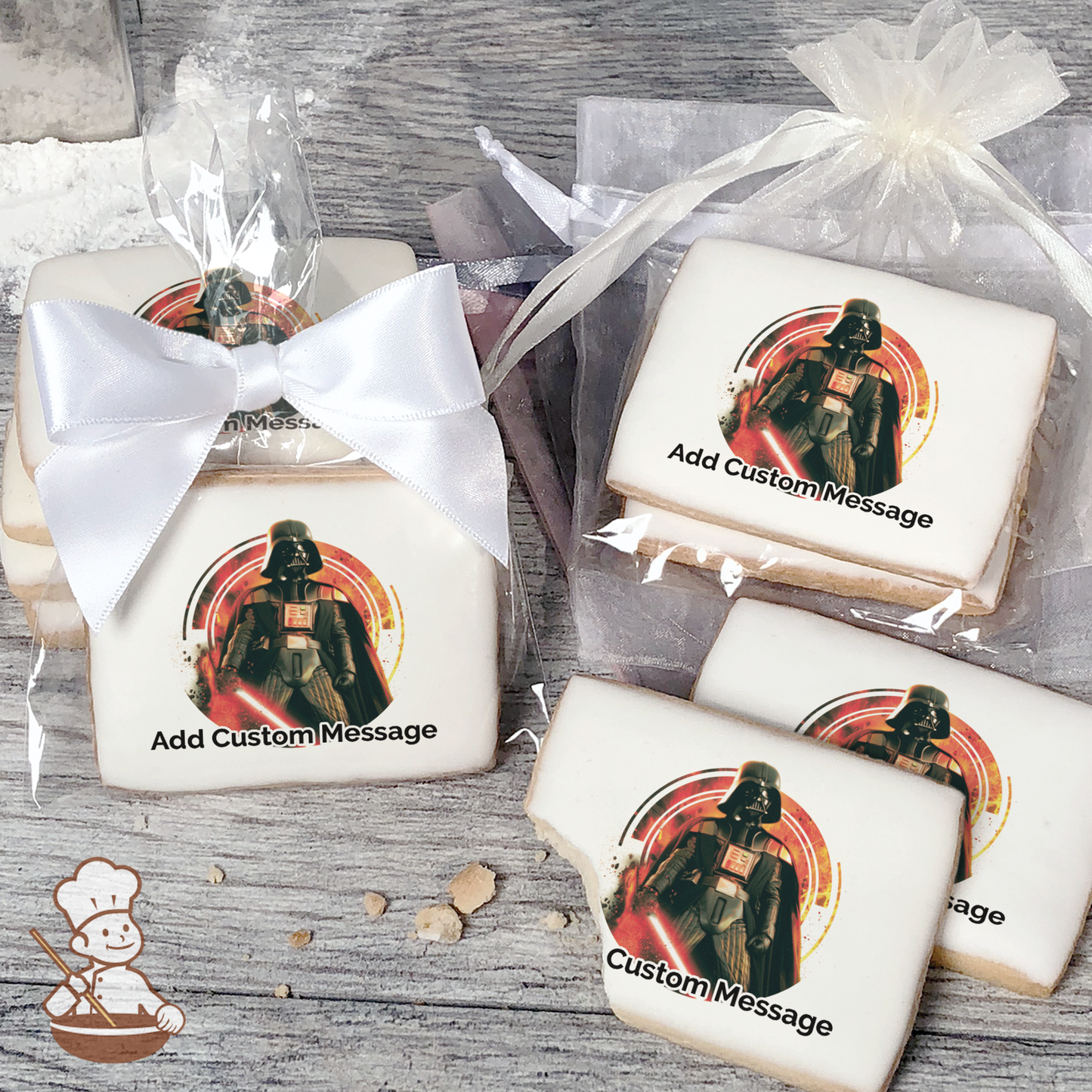 Star Wars Darth Vader Custom Message Cookies (Rectangle)