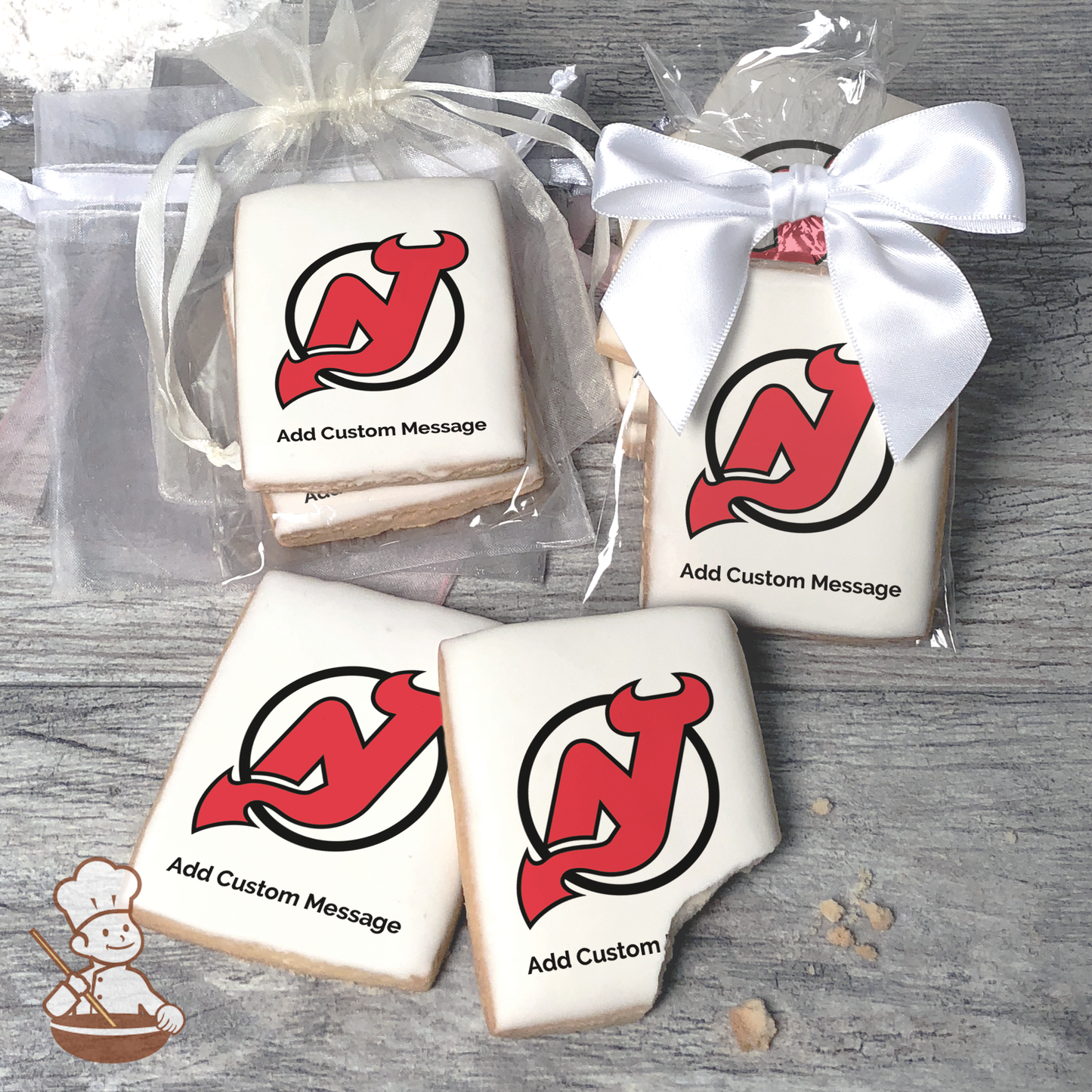 NHL New Jersey Devils Custom Message Cookies (Rectangle)