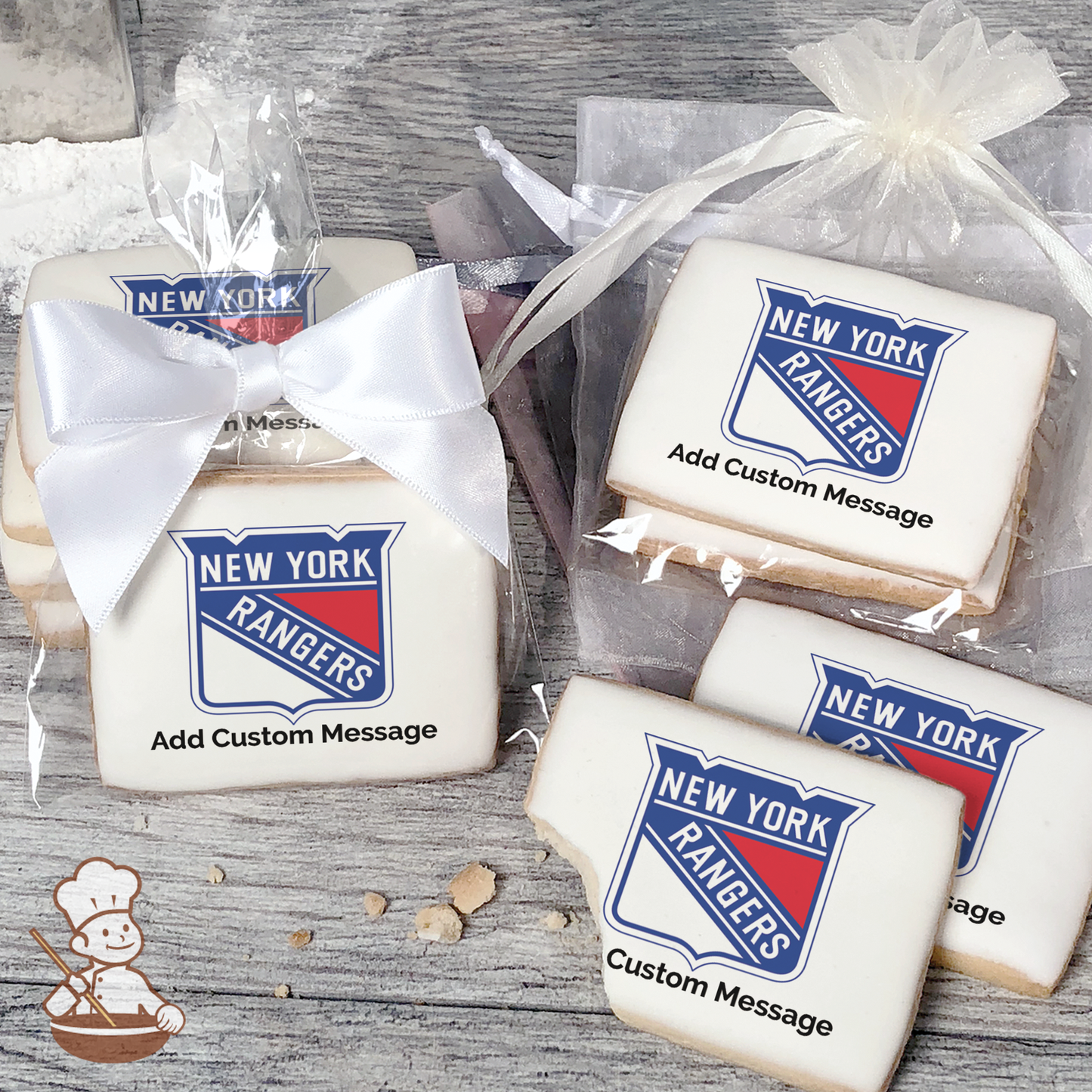 NHL New York Rangers Custom Message Cookies (Rectangle)