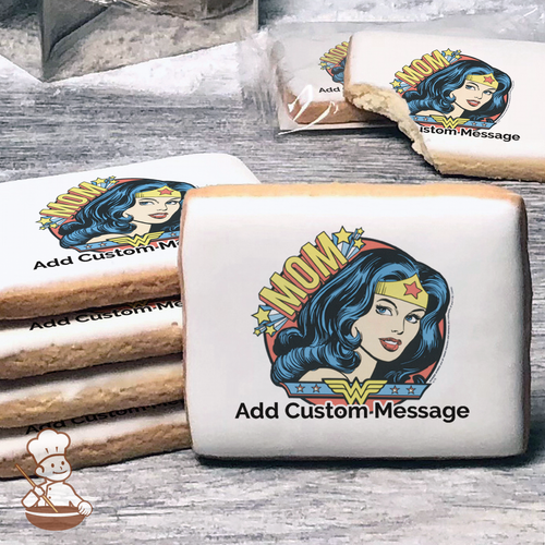 Wonder Woman Amazing Mom Custom Message Cookies (Rectangle)