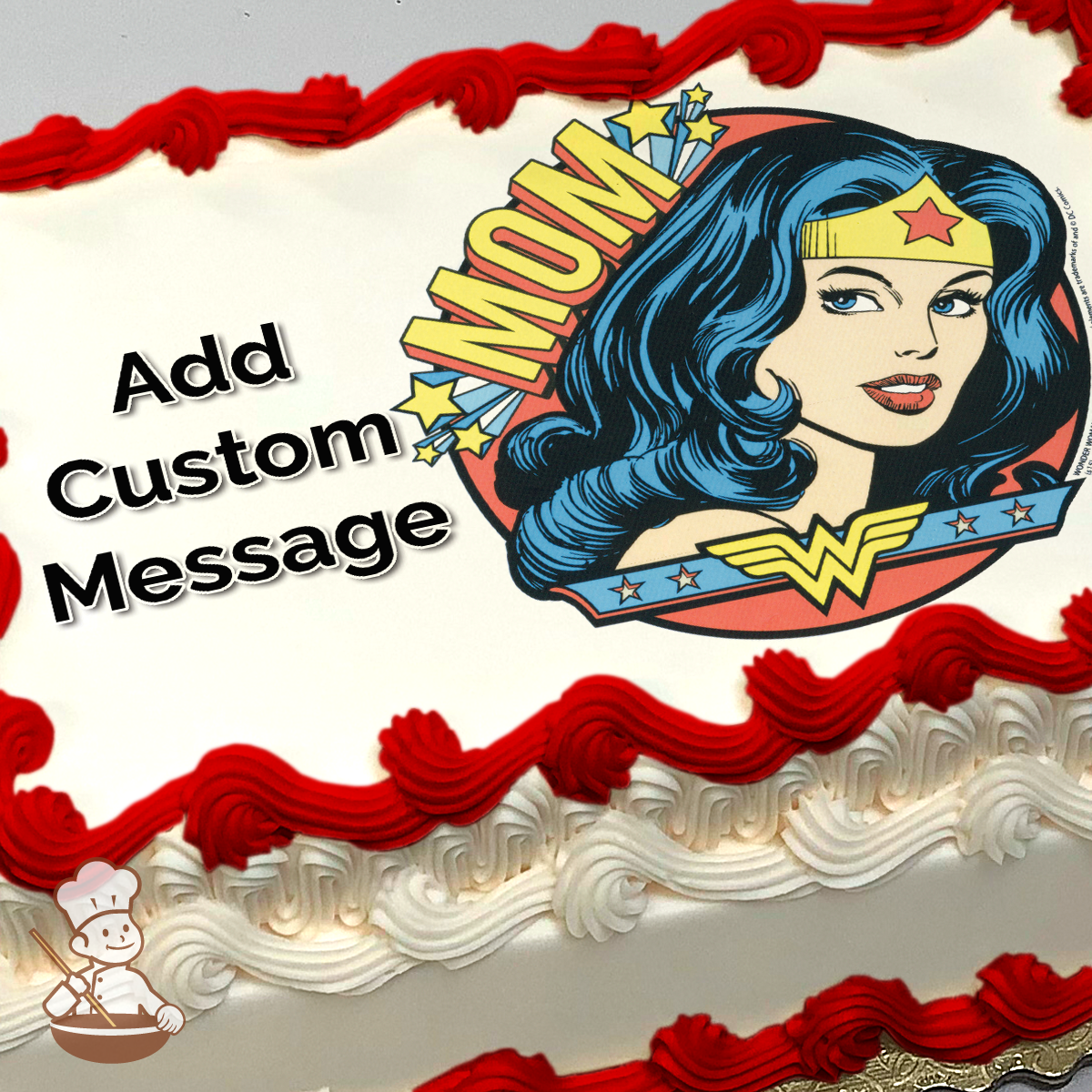 Wonder Woman Amazing Mom Photo Cake