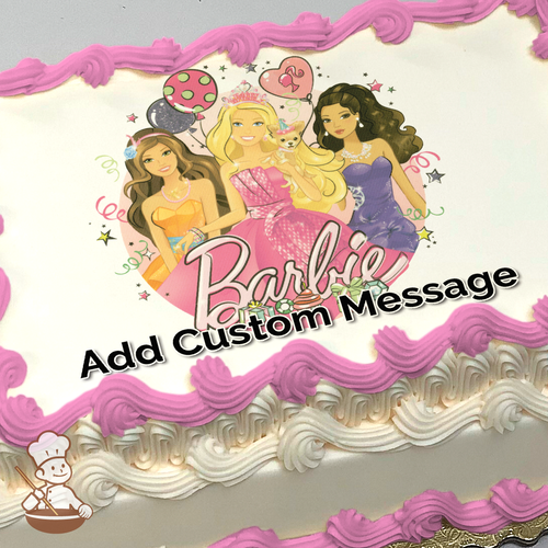Barbie Glitter Party Photo Cake