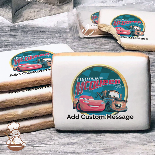 Cars Victory Lane Custom Message Cookies (Rectangle)