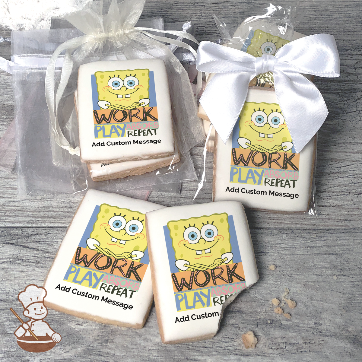 Spongebob Work SpongeBob SquarePants Work and Play Custom Message Cookies ...