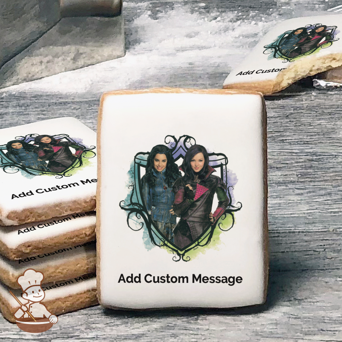 Descendants Auradon Cool Custom Message Cookies (Rectangle)