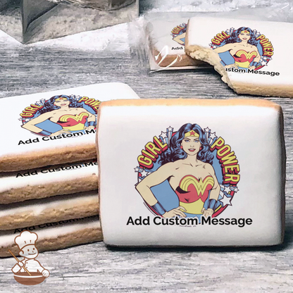 Wonder Woman Girl Power Custom Message Cookies (Rectangle)
