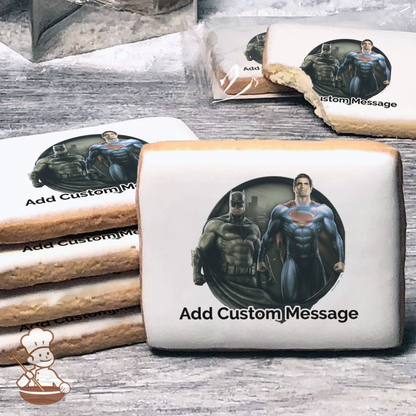 Batman v Superman Custom Message Cookies (Rectangle)