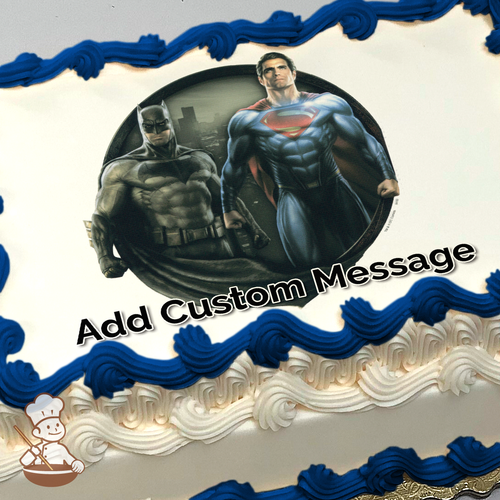 Batman v Superman Photo Cake