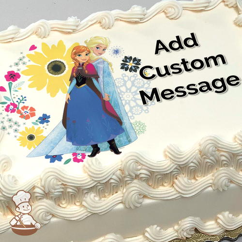 Frozen Beautiful Sisters Photo Cake