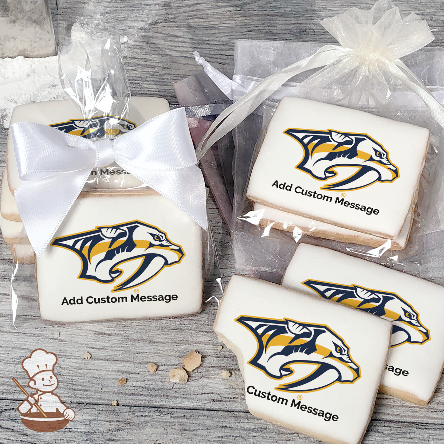 NHL Nashville Predators Custom Message Cookies (Rectangle)