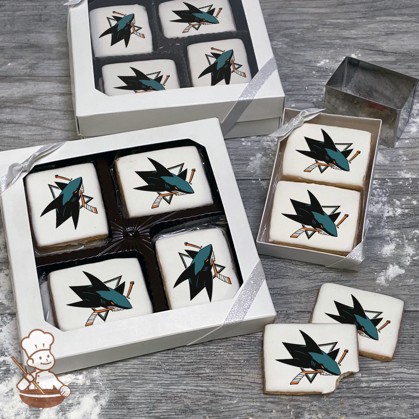 NHL San Jose Sharks Cookie Gift Box Freedom Bakery