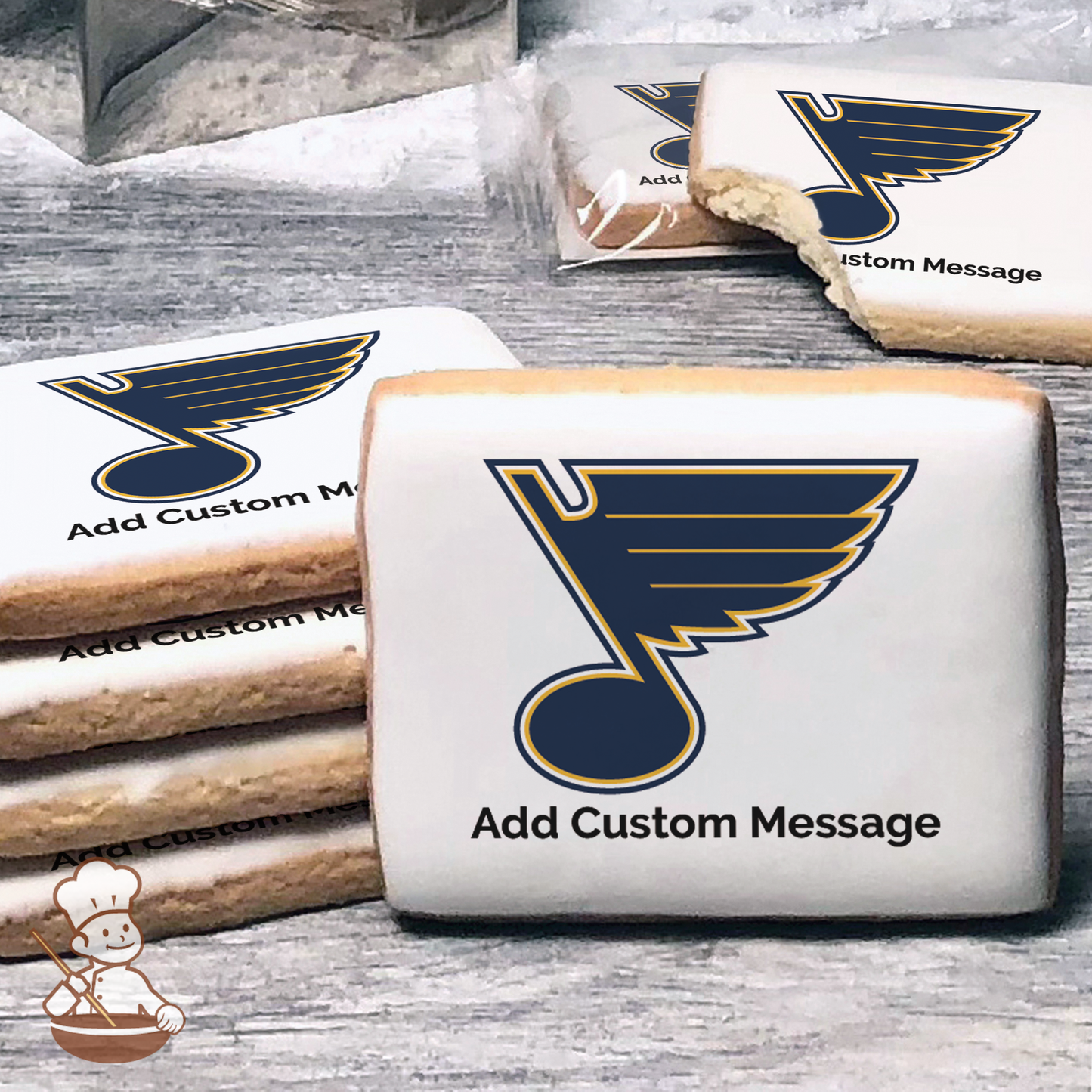 NHL St. Louis Blues Custom Message Cookies (Rectangle)