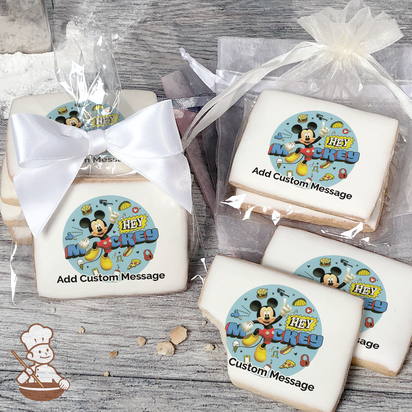 Mickey Roadster Racers Hey Mickey Custom Message Cookies (Rectangle)