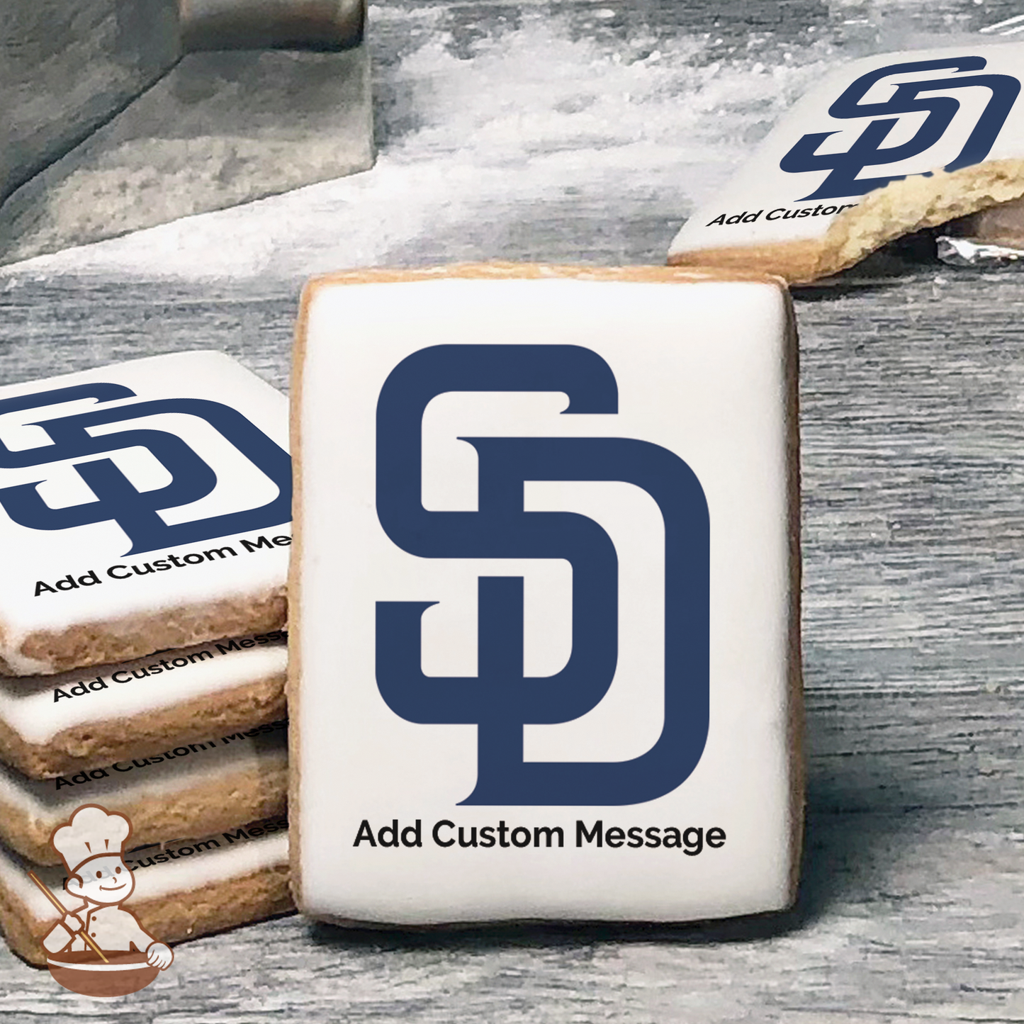 MLB San Diego Padres Custom Message Cookies (Rectangle)