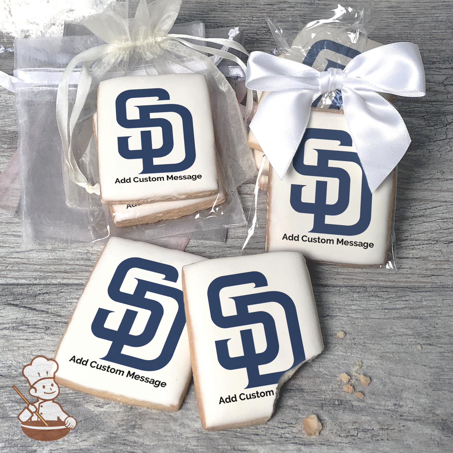 MLB San Diego Padres Custom Message Cookies (Rectangle)