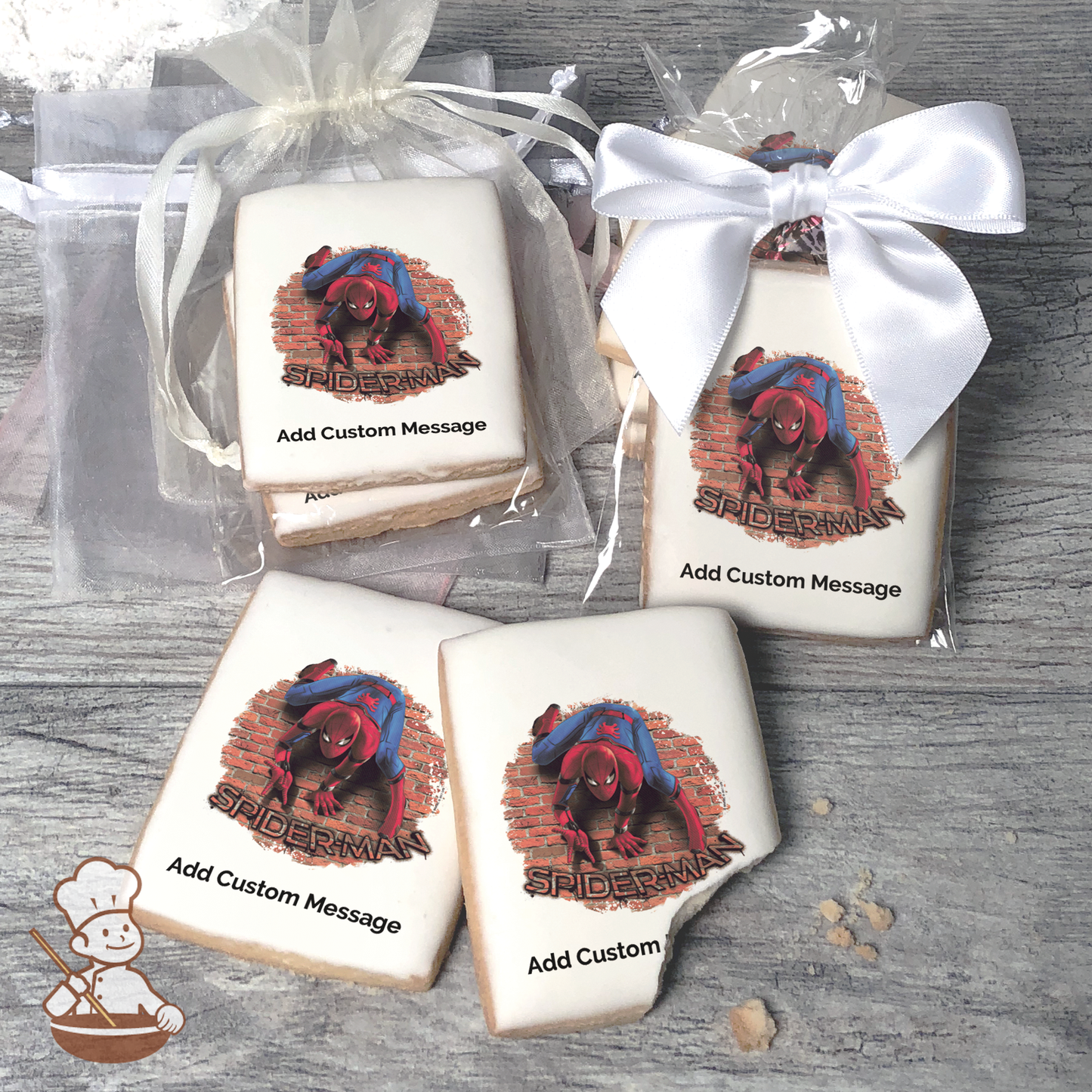 Marvels Spider-Man Homecoming Wall Crawler Custom Message Cookies (Rectangle)