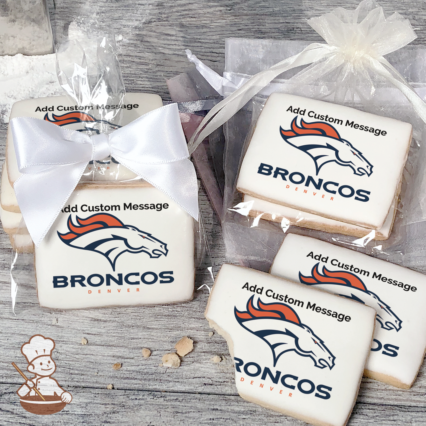 NFL Denver Broncos Custom Message Cookies (Rectangle)