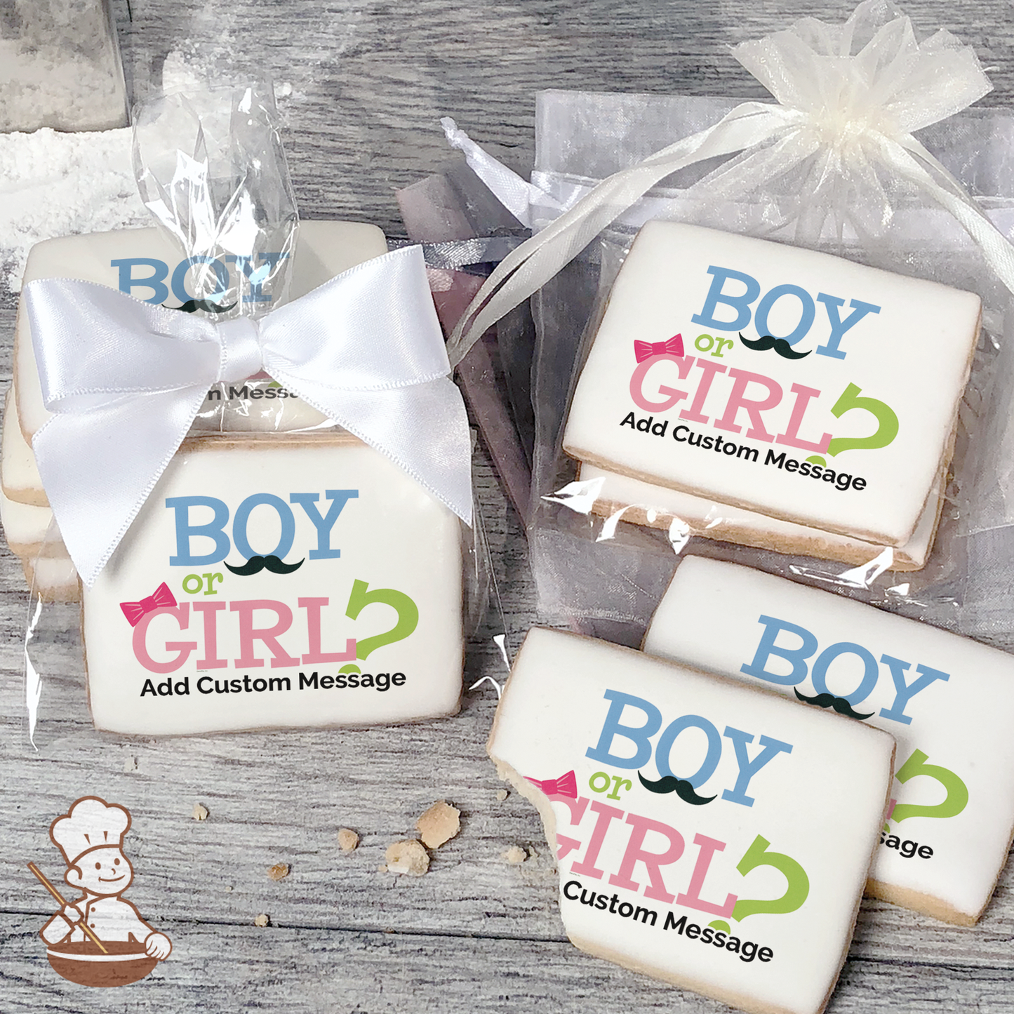 Boy or Girl Custom Message Cookies (Rectangle)