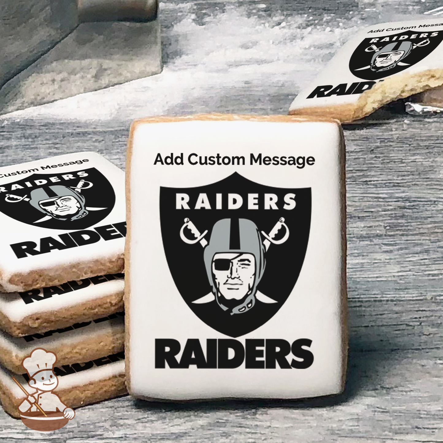 NFL Oakland Raiders Custom Message Cookies (Rectangle)