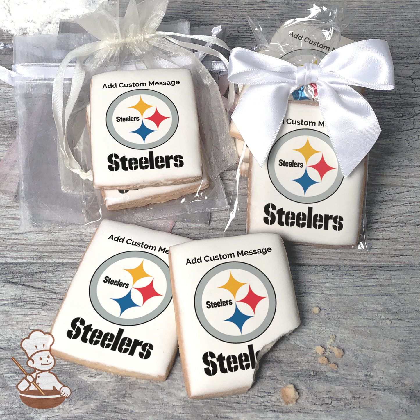 NFL Pittsburgh Steelers Custom Message Cookies (Rectangle)