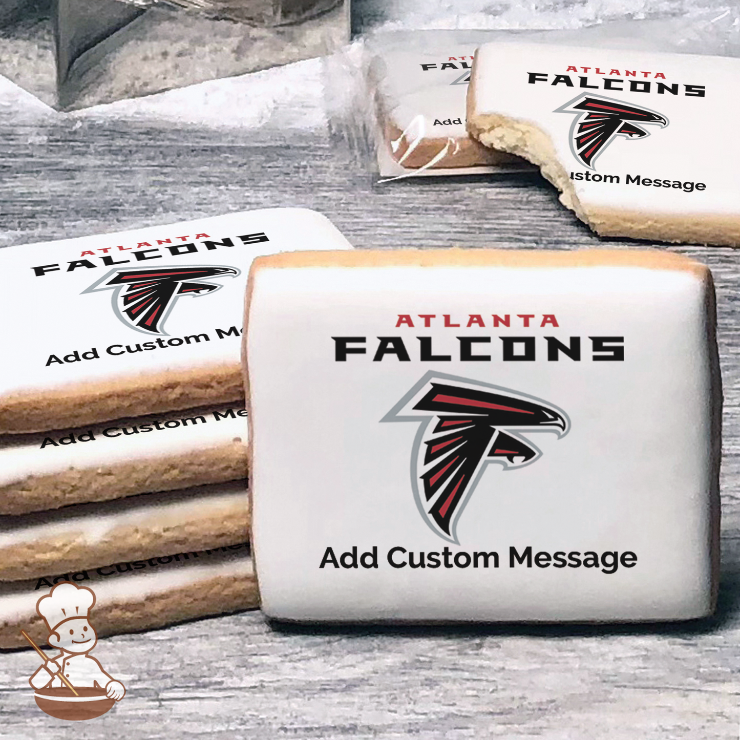 NFL Atlanta Falcons Custom Message Cookies (Rectangle)
