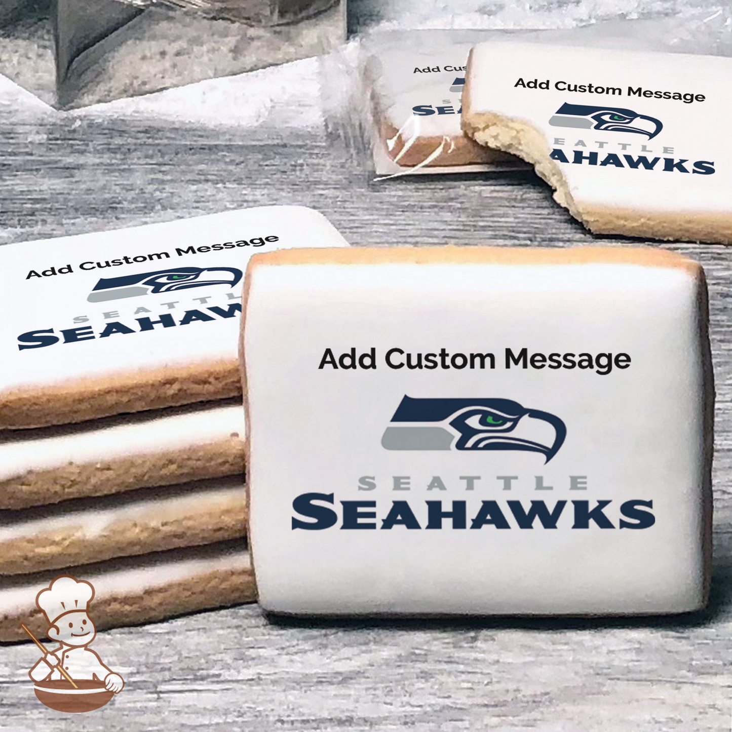 NFL Seattle Seahawks Custom Message Cookies (Rectangle)