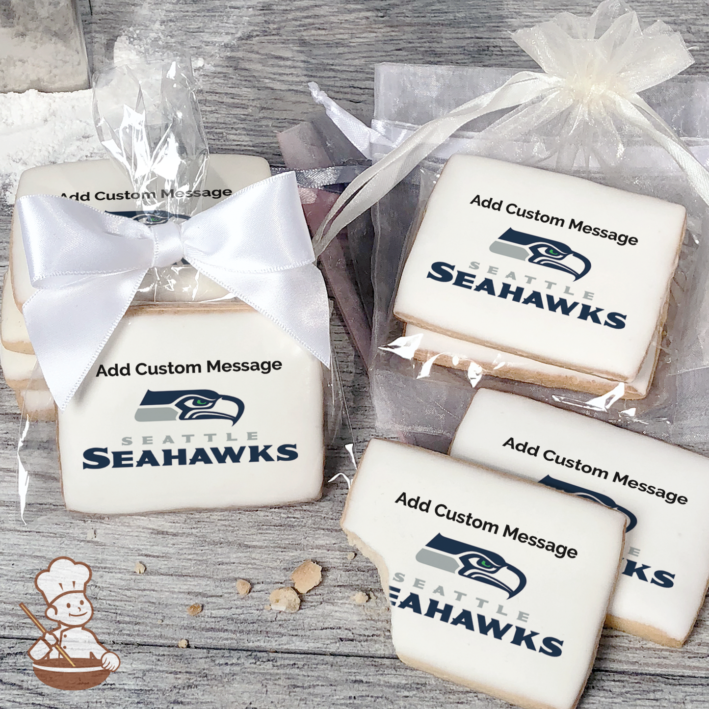 NFL Seattle Seahawks Custom Message Cookies (Rectangle)