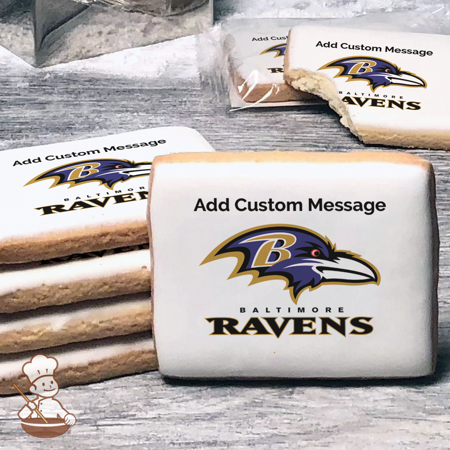 NFL Baltimore Ravens Custom Message Cookies (Rectangle)