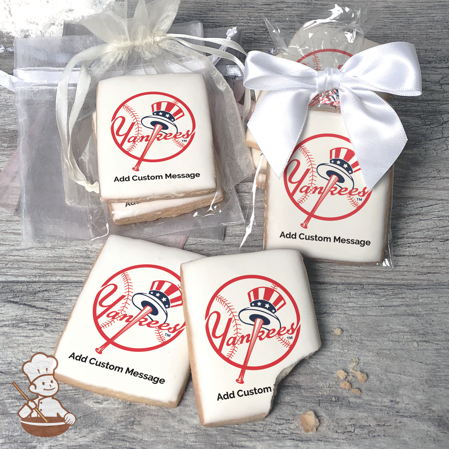 MLB New York Yankees Custom Message Cookies (Rectangle)