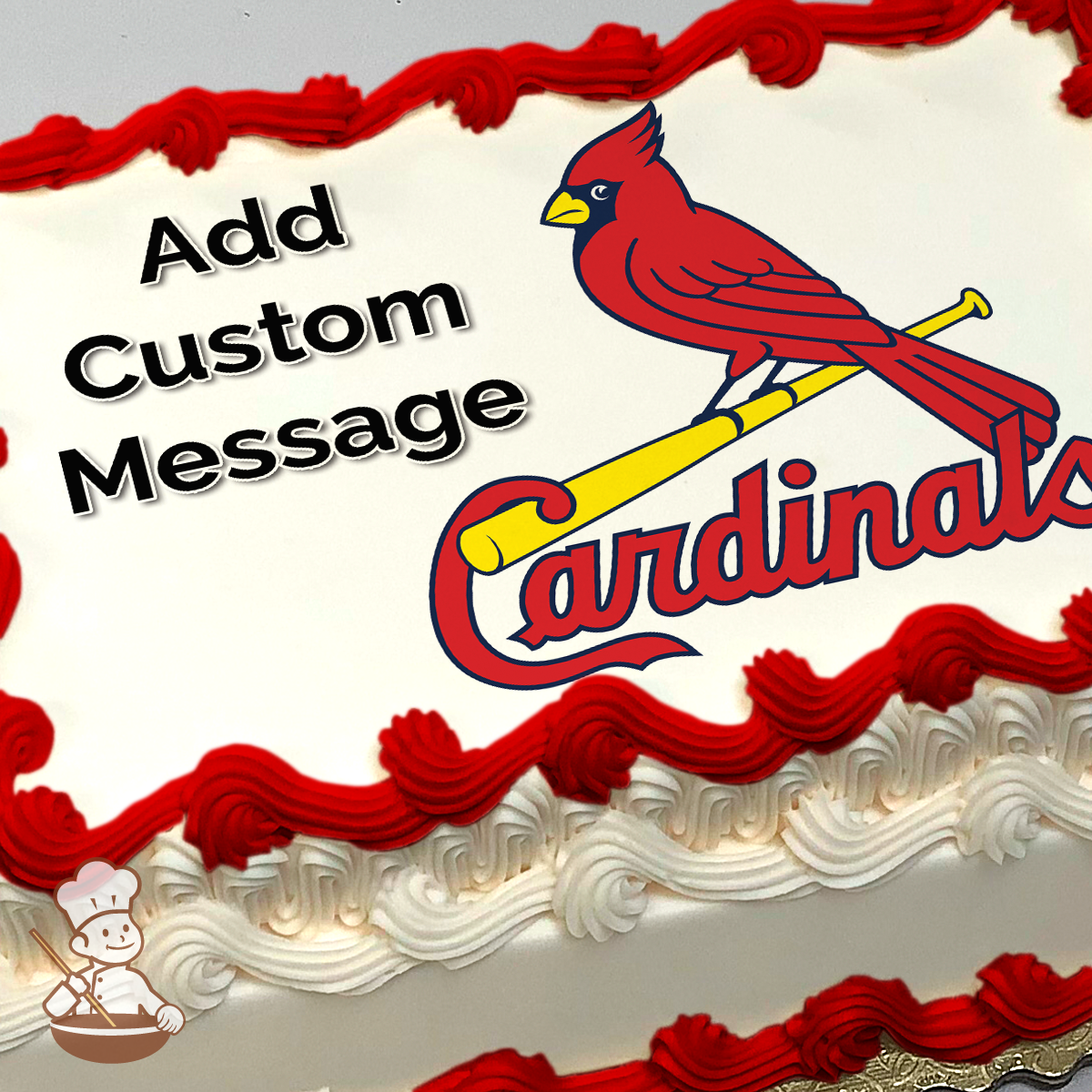 Cardinal Cake Red Ribbon MLB St. Louis Cardinals Photo Cake – Freedom Bakery