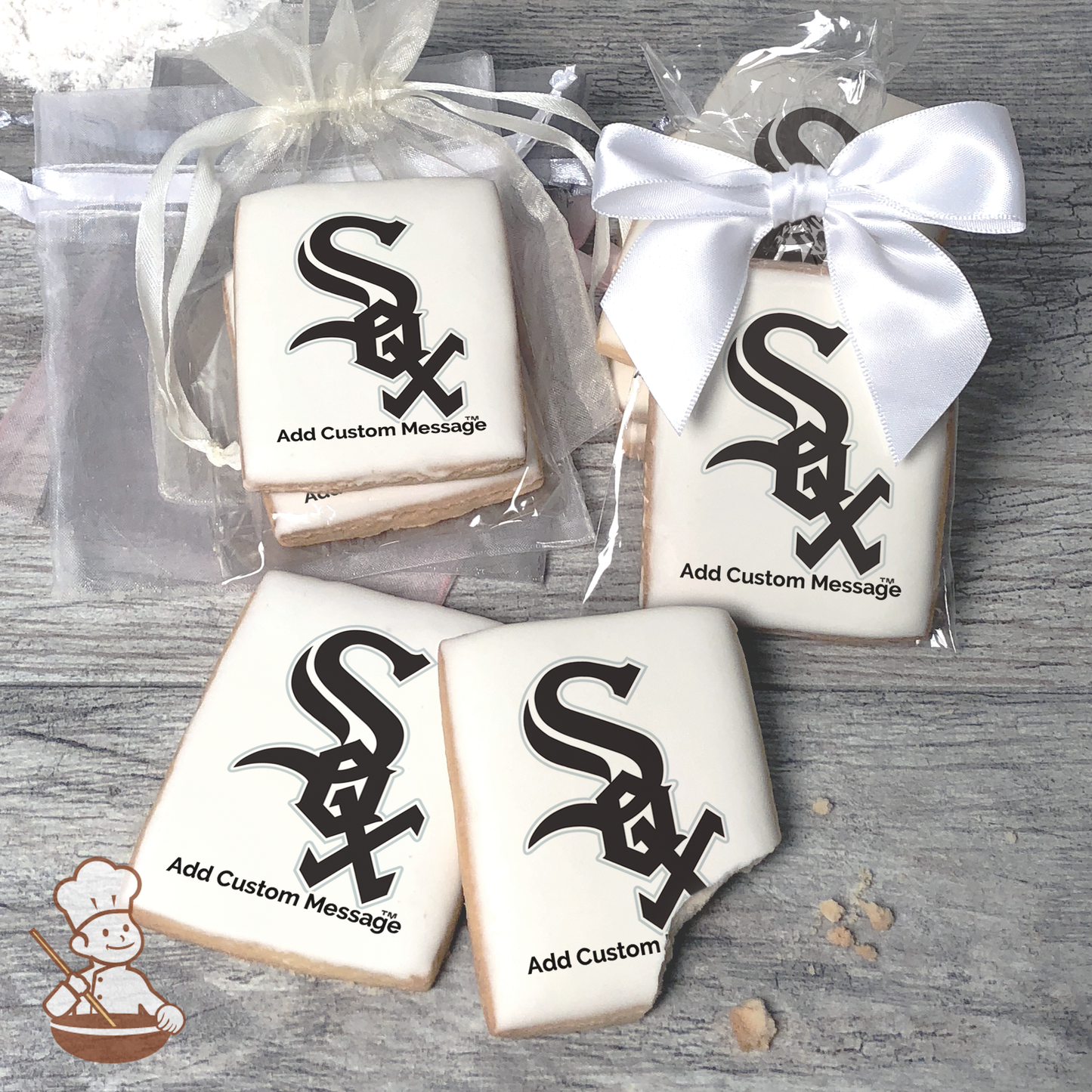 MLB Chicago White Sox Custom Message Cookies (Rectangle)