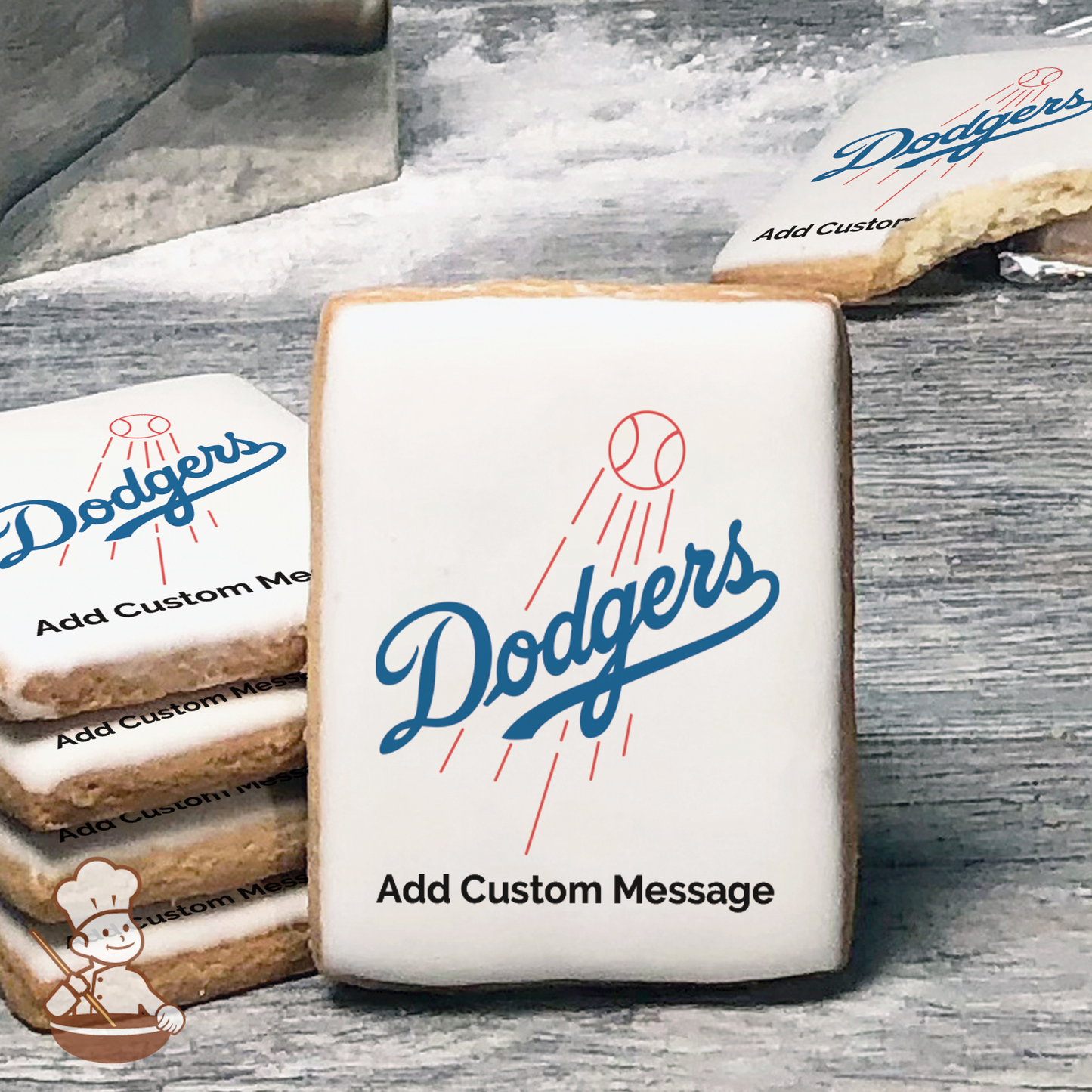 MLB Los Angeles Dodgers Custom Message Cookies (Rectangle)