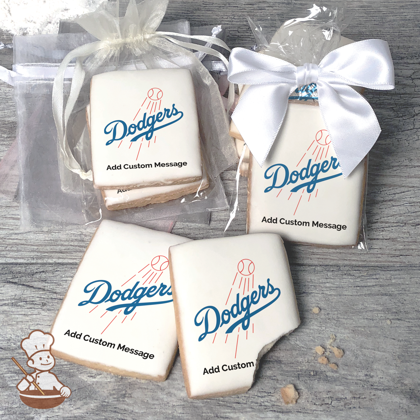 MLB Los Angeles Dodgers Custom Message Cookies (Rectangle)