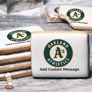 MLB Oakland As Custom Message Cookies (Rectangle)