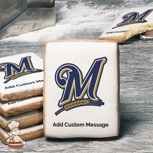 MLB Milwaukee Brewers Custom Message Cookies (Rectangle)