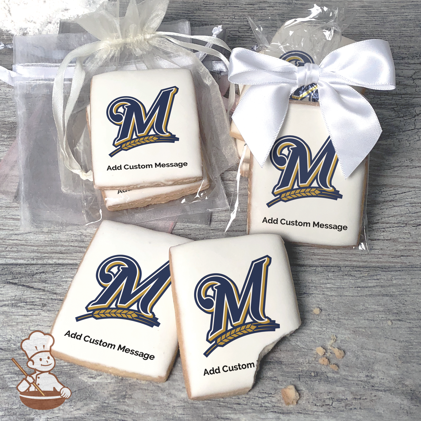MLB Milwaukee Brewers Custom Message Cookies (Rectangle)