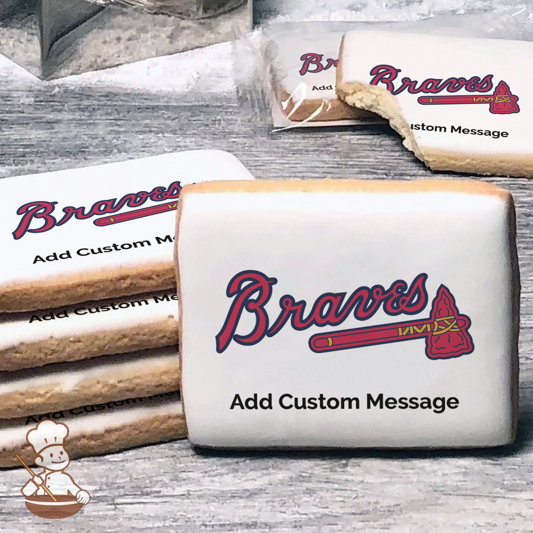 MLB Atlanta Braves Custom Message Cookies