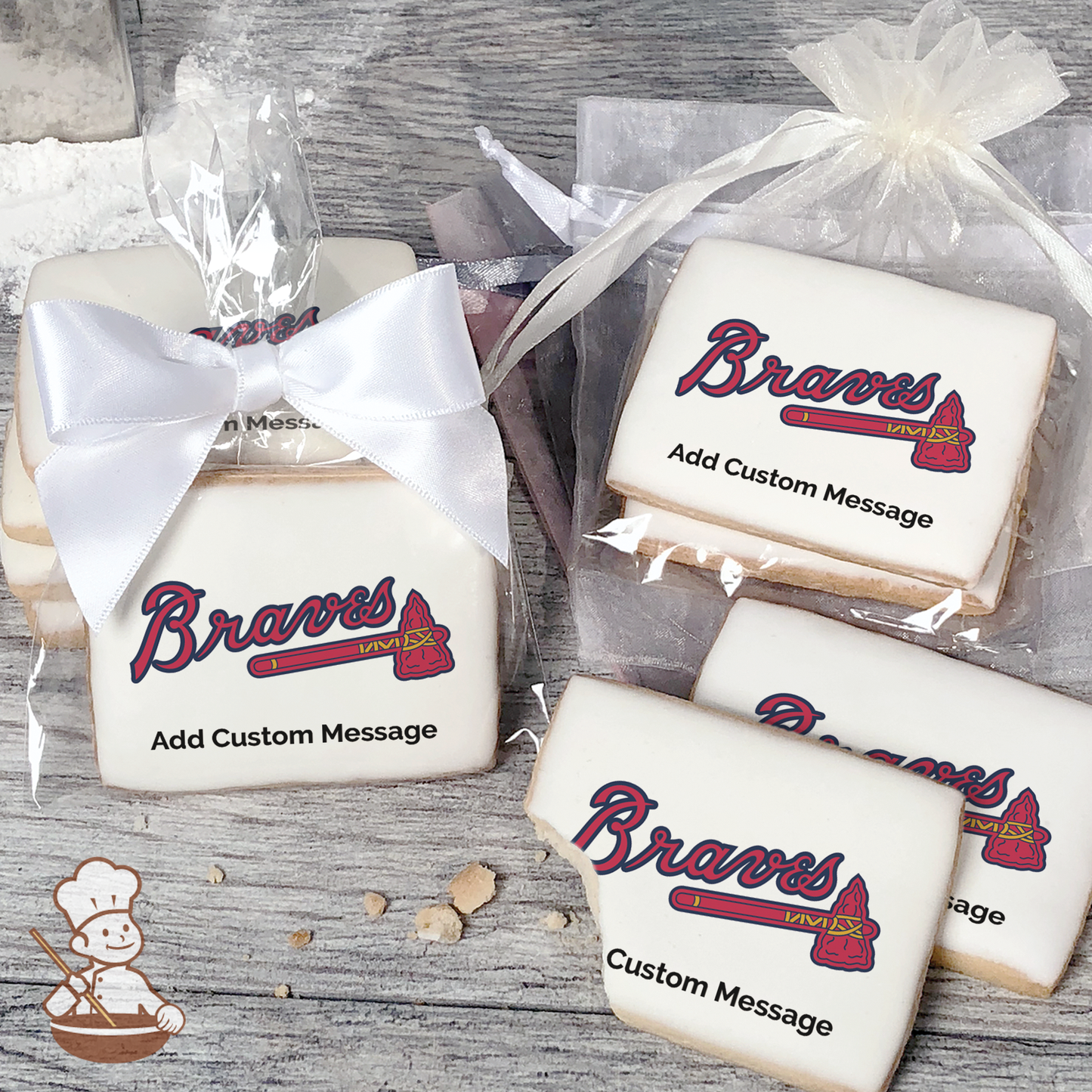 MLB Atlanta Braves Custom Message Cookies (Rectangle)