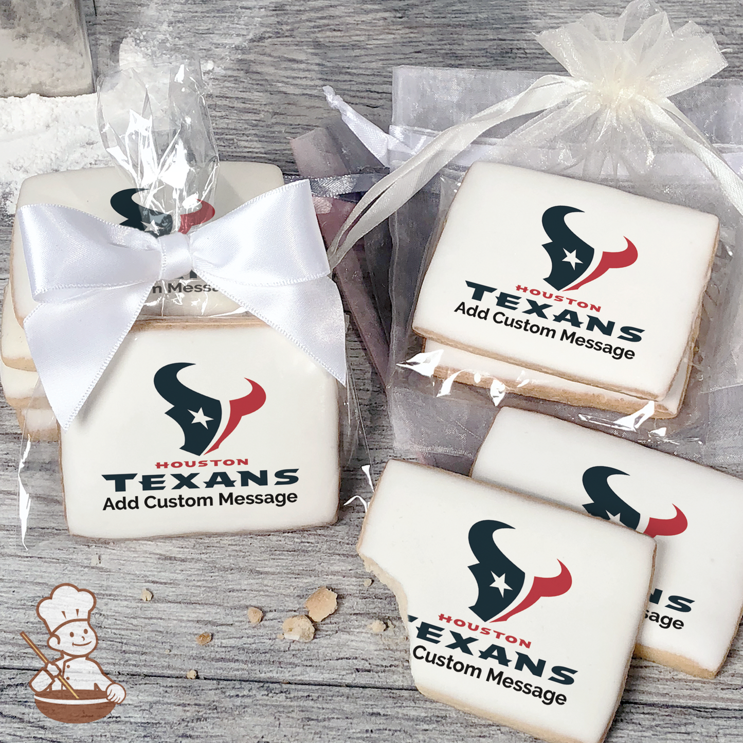 NFL Houston Texans Custom Message Cookies (Rectangle)