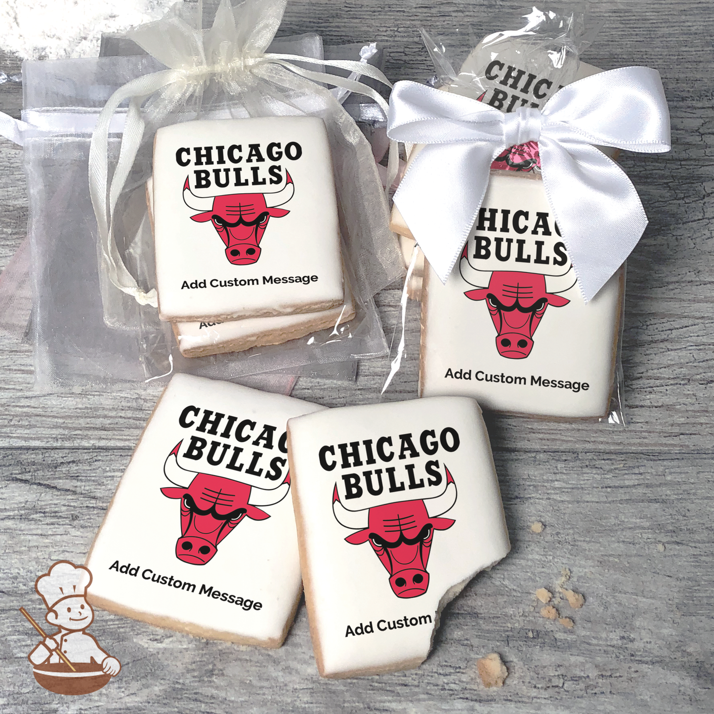 NBA Chicago Bulls Custom Message Cookies (Rectangle)