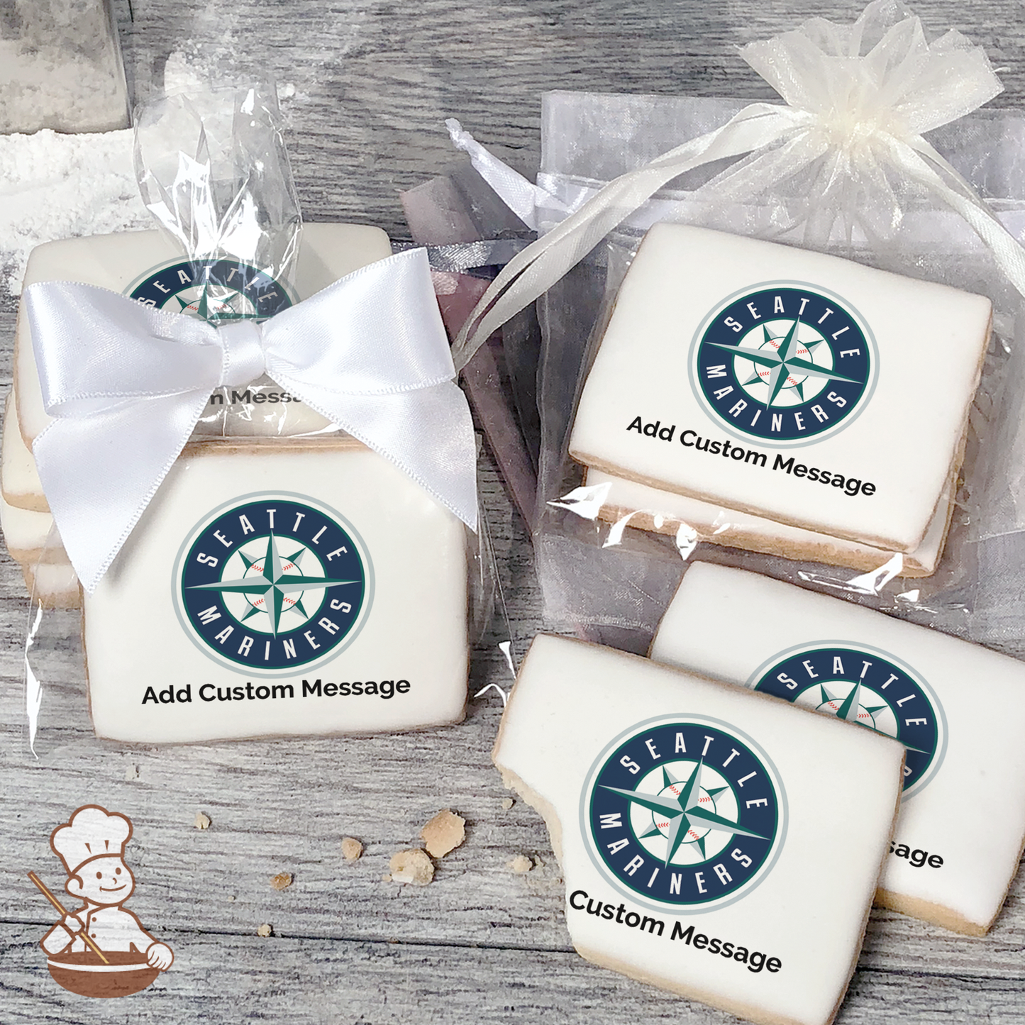 MLB Seattle Mariners Custom Message Cookies (Rectangle)