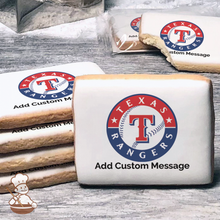 Load image into Gallery viewer, MLB Texas Rangers Custom Message Cookies (Rectangle)