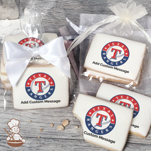 Load image into Gallery viewer, MLB Texas Rangers Custom Message Cookies (Rectangle)